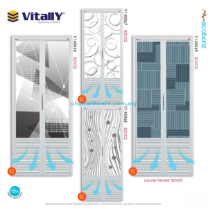 VITALLY Bi-Fold B2V02 Louvers Aluminium Door